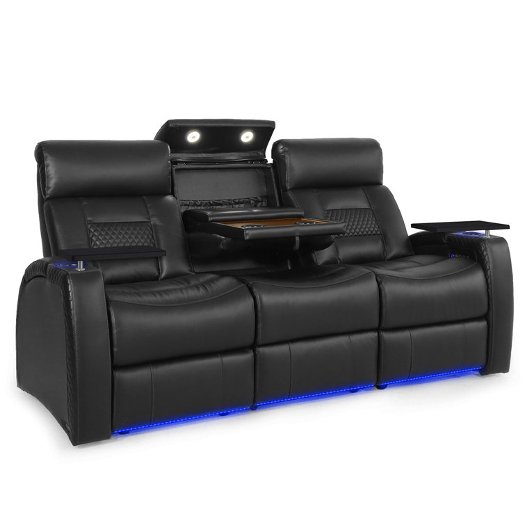 Orren Ellis Flex 83.5'' Wide Home Theater Sofa with Cup Holder Wayfair